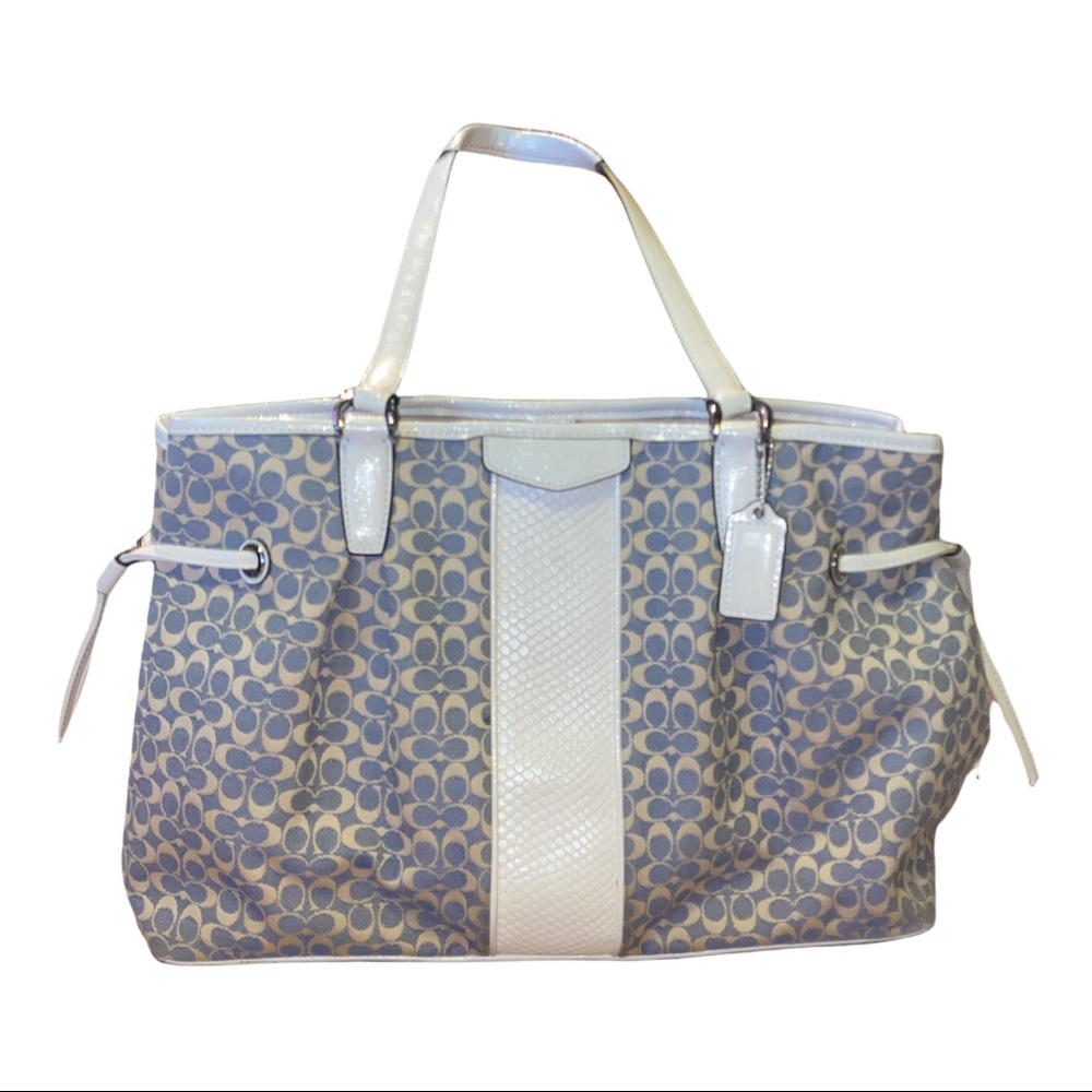 Coach handbag Cream and blue